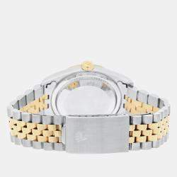 Pre Owned Rolex Datejust 16233 Automatic Champagne 18k Yellow Gold Stainless Steel Men's Wristwatch 36 mm