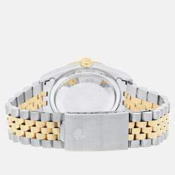 Pre Owned Rolex Datejust 16233 Automatic Champagne 18k Yellow Gold Stainless Steel Men's Wristwatch 36 mm