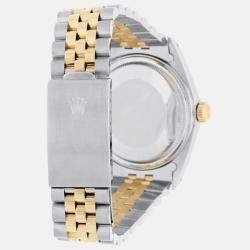 Pre Owned Rolex Datejust 16013 Automatic Champagne 18k Yellow Gold Stainless Steel Men's Wristwatch 36 mm