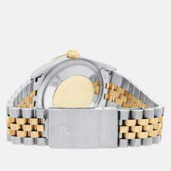 Pre Owned Rolex Datejust 16233 Automatic Champagne 18k Yellow Gold Stainless Steel Men's Wristwatch 36 mm