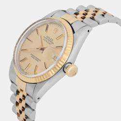 Pre Owned Rolex Datejust 16013 Automatic Champagne Dial 18K Yellow Gold Stainless Steel Men's Wristwatch 36 mm