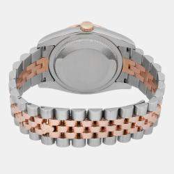 Pre Owned Rolex Datejust Turn-O-Graph 116261 Automatic White Dial 18K Rose Gold Stainless Steel Men's Wristwatch 36 mm