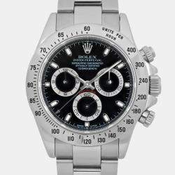 Pre Owned Rolex Cosmograph Daytona 116520 Automatic Black Dial Stainless Steel Men's Wristwatch 40 mm