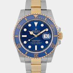 Pre Owned Rolex Submariner Date 116613LB Automatic Blue Dial 18K Yellow Gold Stainless Steel Men's Wristwatch 40 mm