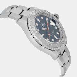 Pre Owned Rolex Yacht-Master 116622 Automatic Blue Dial Stainless Steel Platinum Men's Wristwatch 40 mm