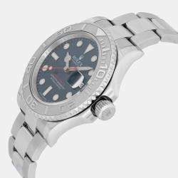 Pre Owned Rolex Yacht-Master 116622 Automatic Blue Dial Stainless Steel Platinum Men's Wristwatch 40 mm