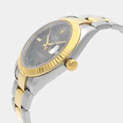 Pre Owned Rolex Datejust 126333 Automatic Slate Wimbledon Dial 18K Yellow Gold Stainless Steel Men's Wristwatch 41 mm