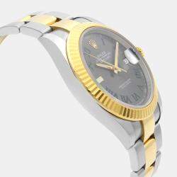 Pre Owned Rolex Datejust 126333 Automatic Slate Wimbledon Dial 18K Yellow Gold Stainless Steel Men's Wristwatch 41 mm