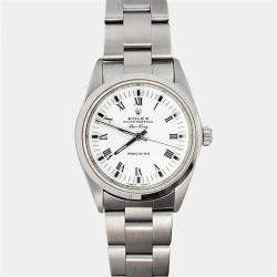 Pre Owned Rolex Air-King 14000 Automatic White Stainless Steel Men's Wristwatch 34 mm