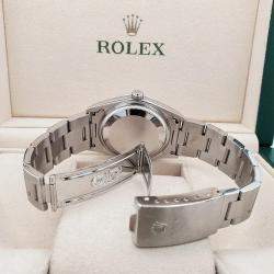 Pre Owned Rolex Oyster Perpetual Date 15200 Automatic White Stainless Steel Men's Wristwatch 34 mm