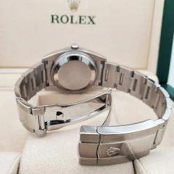 Pre Owned Rolex Oyster Perpetual Date 115200 Automatic Black Stainless Steel Men's Wristwatch 34 mm