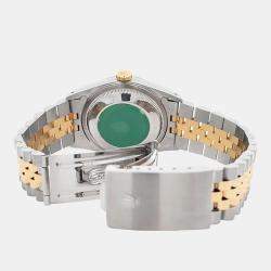 Pre Owned Rolex Datejust 16233 Automatic Cream 18k Yellow Gold Stainless Steel Men's Wristwatch 36 mm