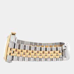 Pre Owned Rolex Datejust 16233 Automatic Cream 18k Yellow Gold Stainless Steel Men's Wristwatch 36 mm