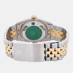 Pre Owned Rolex Datejust 16233 Automatic Cream 18k Yellow Gold Stainless Steel Men's Wristwatch 36 mm