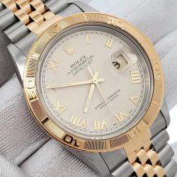 Pre Owned Rolex Datejust 16263 Automatic Cream 18k Yellow Gold Stainless Steel Men's Wristwatch 36 mm