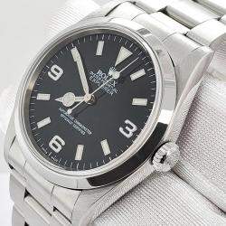 Pre Owned Rolex Explorer 14270 Automatic Black Stainless Steel Men's Wristwatch 36 mm