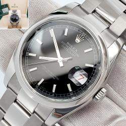 Pre Owned Rolex Datejust 116200 Automatic Black Stainless Steel Men's Wristwatch 36 mm
