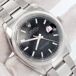 Pre Owned Rolex Datejust 116200 Automatic Black Stainless Steel Men's Wristwatch 36 mm