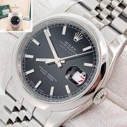 Pre Owned Rolex Datejust 116200 Automatic  Black Stainless Steel Men's Wristwatch  36 mm
