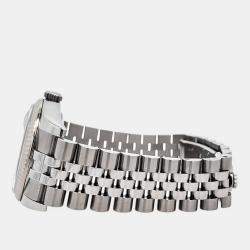 Pre Owned Rolex Datejust 116234 Automatic Black 18k White Gold Stainless Steel Men's Wristwatch 36 mm