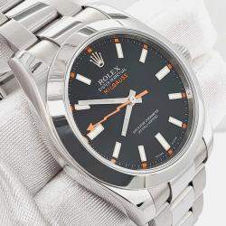 Pre Owned Rolex Milgauss 116400 Automatic Black Stainless Steel Men's Wristwatch 40 mm