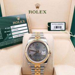 Pre Owned Rolex Datejust 116233 Automatic Slate 18K Yellow Gold Stainless Steel Men's Wristwatch 36 mm