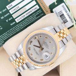 Pre Owned Rolex Datejust 116233 Automatic Slate 18K Yellow Gold Stainless Steel Men's Wristwatch 36 mm
