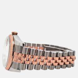 Pre Owned Rolex Datejust 116231 Automatic White 18K Rose Gold Stainless Steel Men’s Wristwatch 36 mm