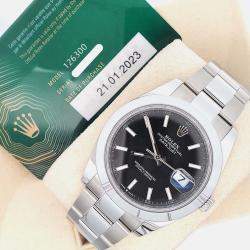 Pre Owned Rolex Datejust 126300 Automatic Black Stainless Steel Men’s Wristwatch 41 mm
