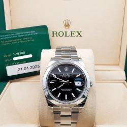 Pre Owned Rolex Datejust 126300 Automatic Black Stainless Steel Men’s Wristwatch 41 mm