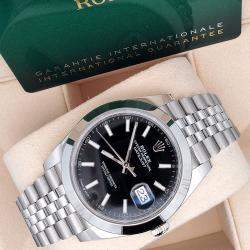 Pre Owned Rolex Datejust 126300 Automatic Black Stainless Steel Men’s Wristwatch 41 mm