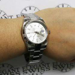 Pre Owned Rolex Datejust II 116334 Automatic White 18K White Gold Stainless Steel Men’s Wristwatch 41 mm
