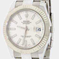 Pre Owned Rolex Datejust II 116334 Automatic White 18K White Gold Stainless Steel Men’s Wristwatch 41 mm