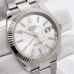 Pre Owned Rolex Datejust 126334 Automatic Silver 18K White Gold Stainless Steel Men’s Wristwatch 41 mm