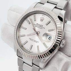 Pre Owned Rolex Datejust 126334 Automatic Silver 18K White Gold Stainless Steel Men’s Wristwatch 41 mm