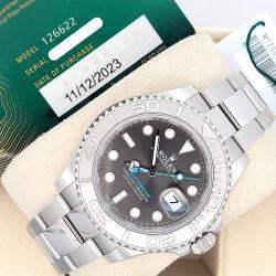 Pre Owned Rolex Yacht Master 126622 Automatic Rhodium Platinum Stainless Steel Men’s Wristwatch 40 mm