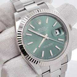 Pre Owned Rolex Datejust 126334 Automatic Mint Green 18K White Gold Men’s Wristwatch 41 mm