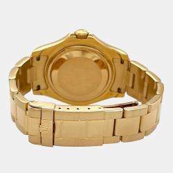 مملوكة مسبقًا Rolex Yacht Master 68628 Automatic Blue 18K Yellow Gold Men’s Wristwatch 35 mm