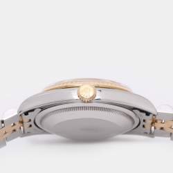 مملوكة مسبقًا ساعة يد للجنسين رولكس ديت جست 16233 أوتوماتيك ذهب أصفر عيار 18 قيراط وستانلس ستيل بيضاء 35 مم