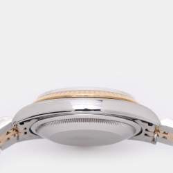 مملوكة مسبقًا ساعة يد للجنسين رولكس ديت جست 16233 أوتوماتيك ذهب أصفر عيار 18 قيراط وستانلس ستيل بيضاء 35 مم