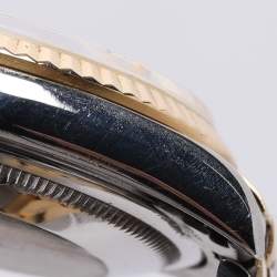 مملوكة مسبقًا ساعة يد للجنسين رولكس ديت جست 16233 أوتوماتيك ذهب أصفر عيار 18 قيراط وستانلس ستيل بيضاء 35 مم