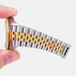 Pre Owned Rolex Datejust 16263 Automatic Champagne 18K Yellow Gold Stainless Steel Men’s Wristwatch 36 mm