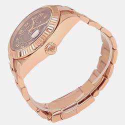 Pre Owned Rolex Sky-Dweller 326935 Automatic Chocolate 18K Rose Gold Men’s Wristwatch 42 mm