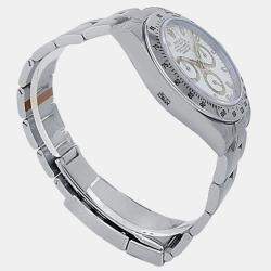 Pre Owned Rolex Cosmograph Daytona 116520 Automatic White Stainless Steel Men’s Wristwatch 40 mm