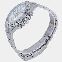 Pre Owned Rolex Cosmograph Daytona 116520 Automatic White Stainless Steel Men’s Wristwatch 40 mm