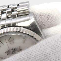 Pre Owned Rolex Datejust 16234 Automatic MOP 18K White Gold Stainless Steel Men's Wristwatch 36 mm