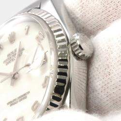 Pre Owned Rolex Datejust 16234 Automatic MOP 18K White Gold Stainless Steel Men's Wristwatch 36 mm