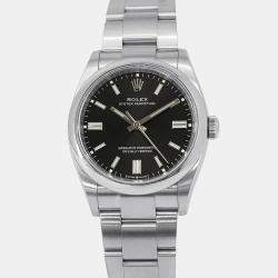 Pre Owned Rolex Oyster Perpetual 126000 Automatic Black Stainless Steel Men's Wristwatch 36 mm