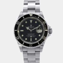 Pre Owned Rolex  Submariner 16610 Automatic Black Stainless Steel Men's Wristwatch 40 mm