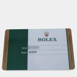 Pre Owned ساعة يد رجالية رولكس إكسبلورر 214270 أوتوماتيكية سوداء ستانلس ستيل 39 مم